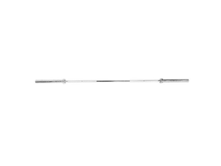 Standard hard chrome 7-foot bar designed with medium depth diamond knurled surface and sleeves that swivel on extremely smooth bearing