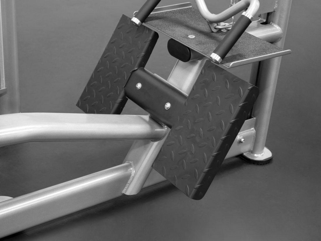 Non-slip foot plates provide greater stability during exercise